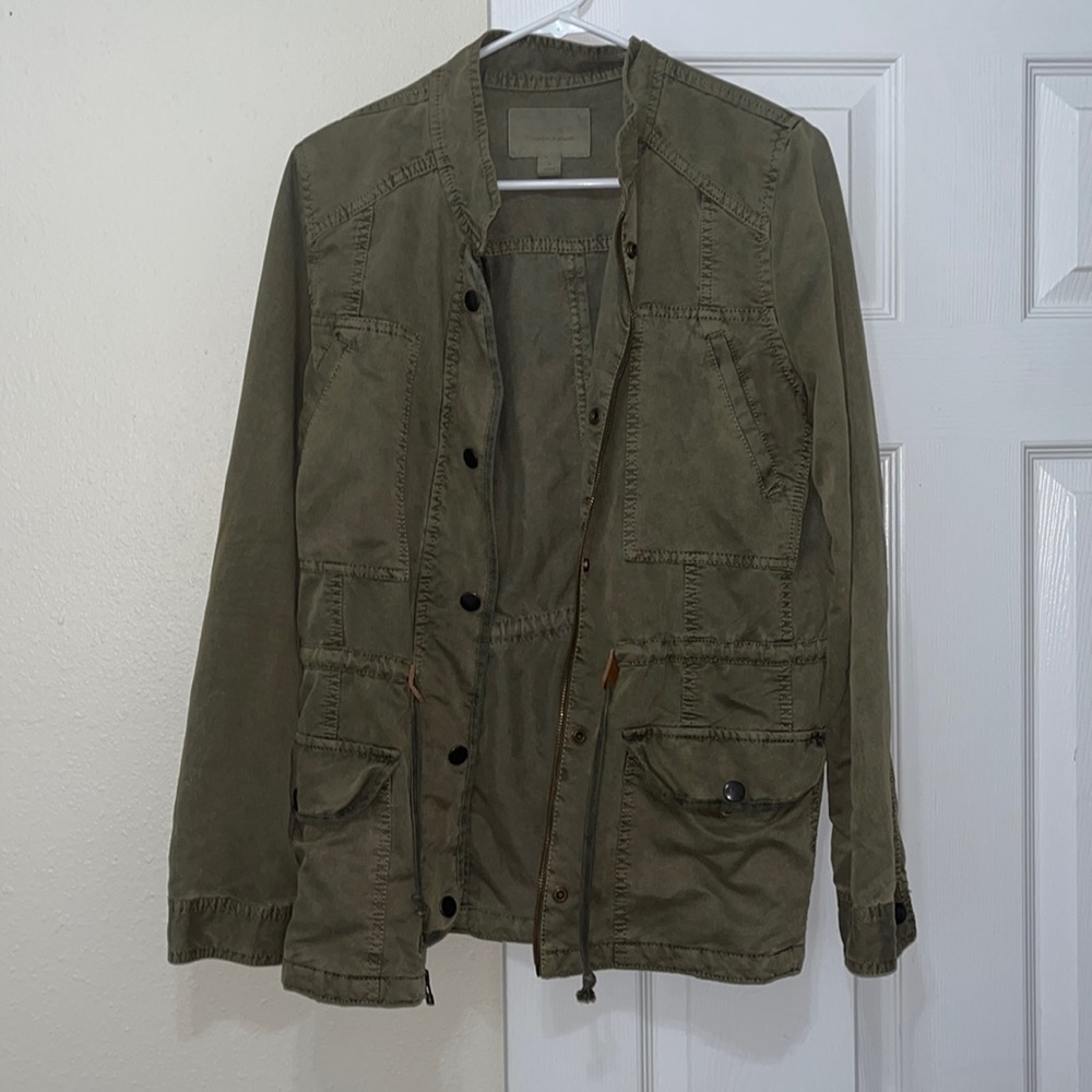 Green hinge military jacket